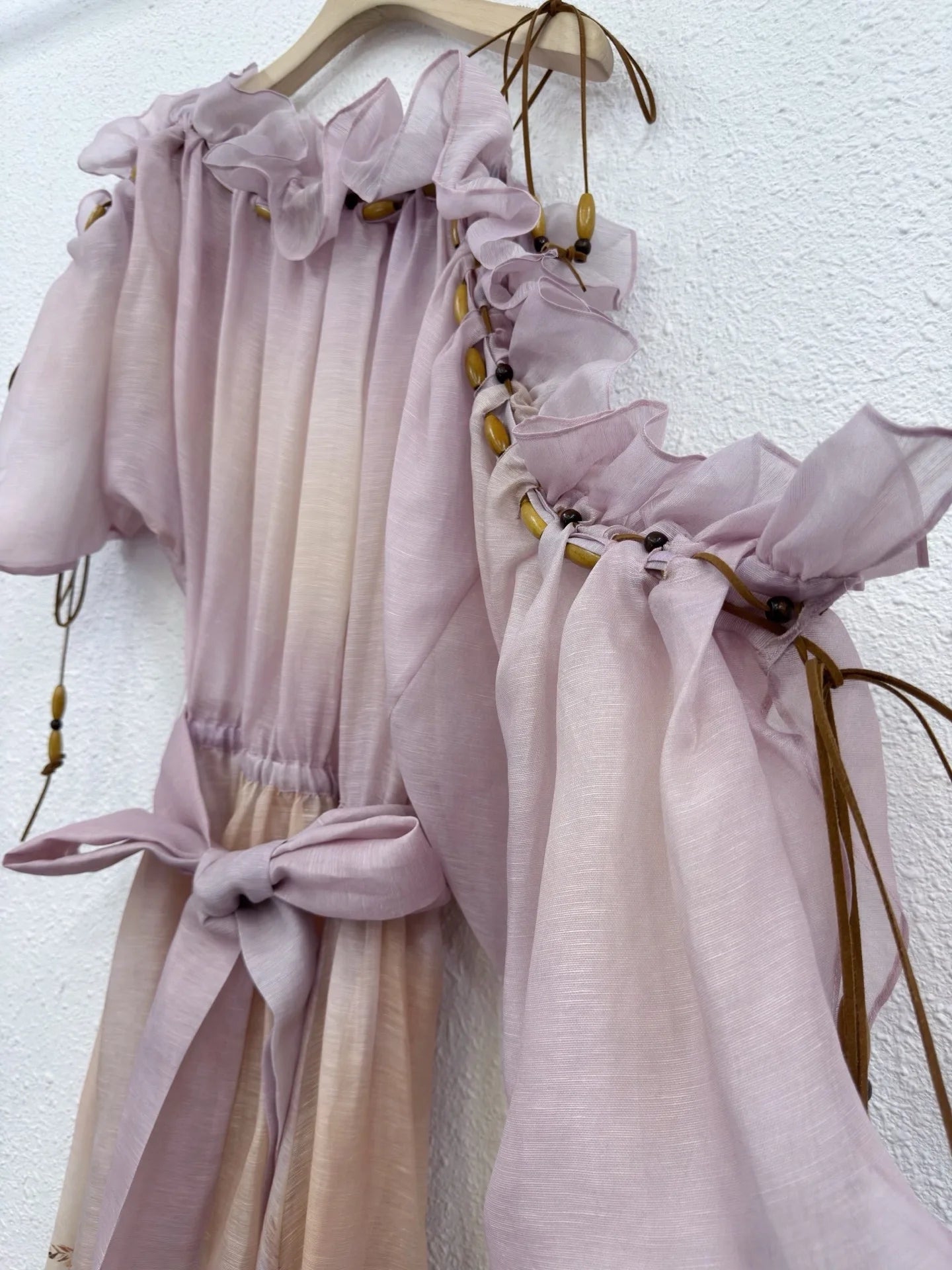 Zimm Women Silk Linen Printing Slash Neck Midi Dress Chic Vintage Bohemian Elegant Luxury High Quality Beach Style Runway Sweet