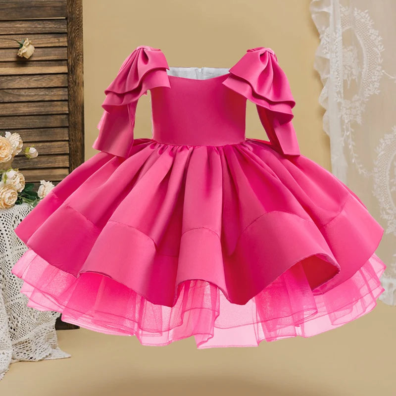 Princess Elegant Bow Birthday Party Dress Kids Balle