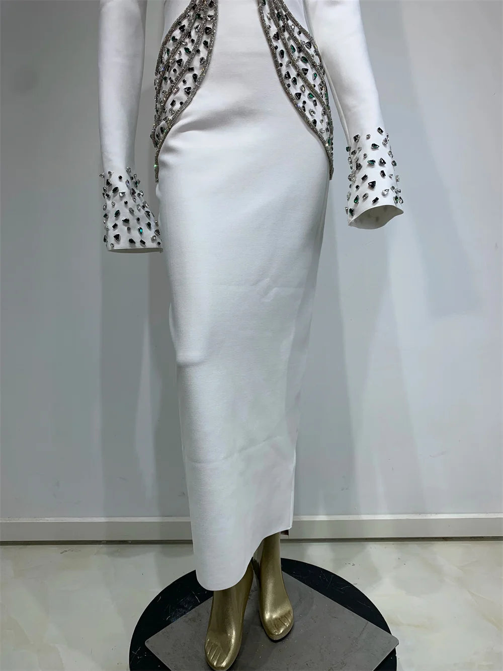 Sexy Rhinestones Celebrity Party Long Dress Elegant