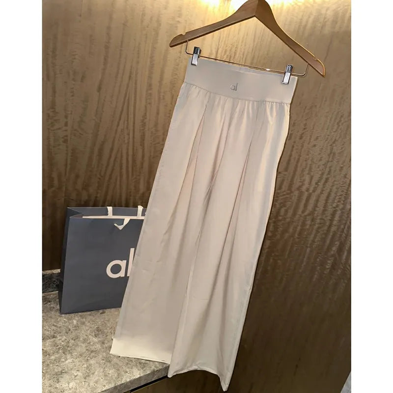 Air pants naked feeling sports straight pants high waist wide leg pants casual relaxed breathable yoga wide leg pants women
