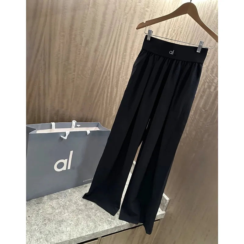Air pants naked feeling sports straight pants high waist wide leg pants casual relaxed breathable yoga wide leg pants women