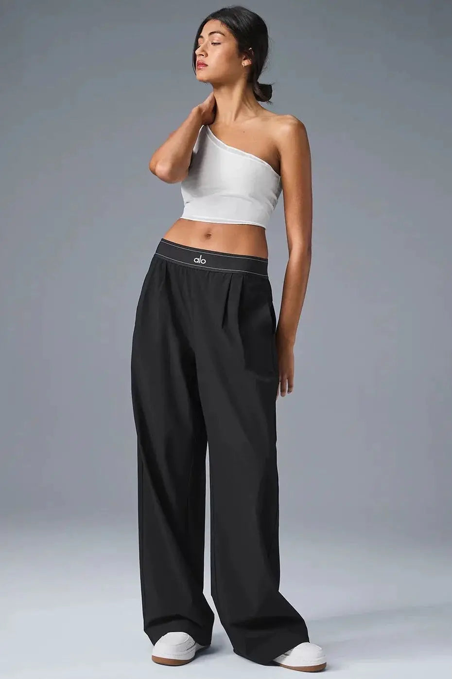 ALO 2025 fashion casual long pants High waist casual sports straight leg God pants women loose and draped dress pants