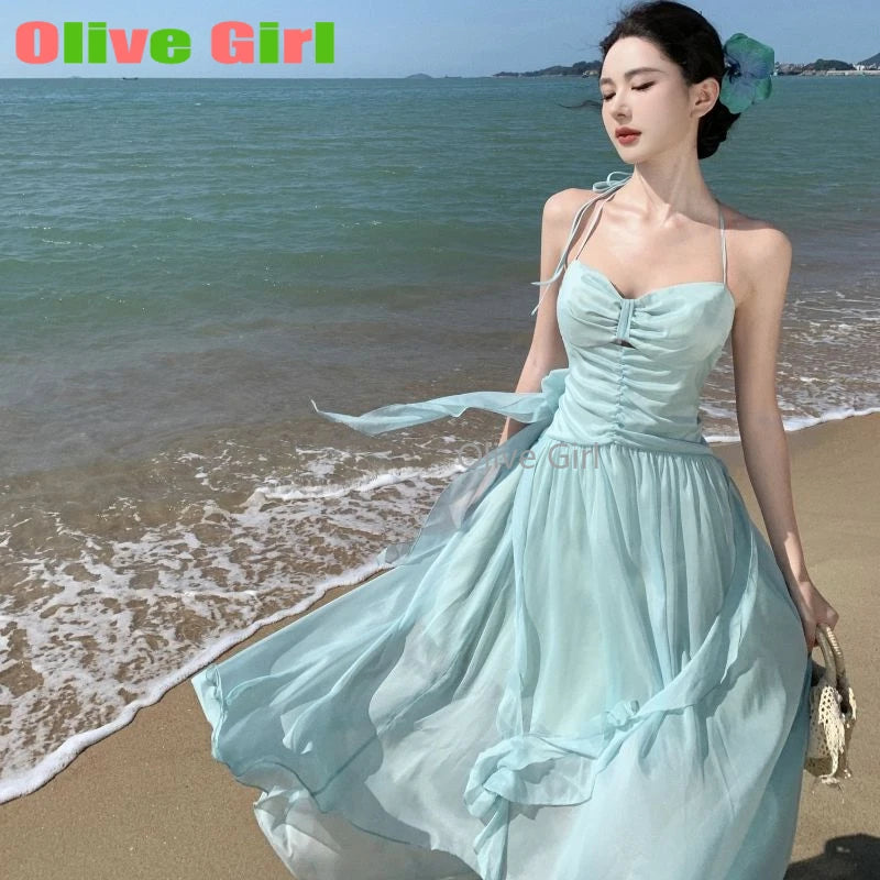 Beautiful Women's   Summer French Halter Long Dress Bodycon Birthday Party Dance