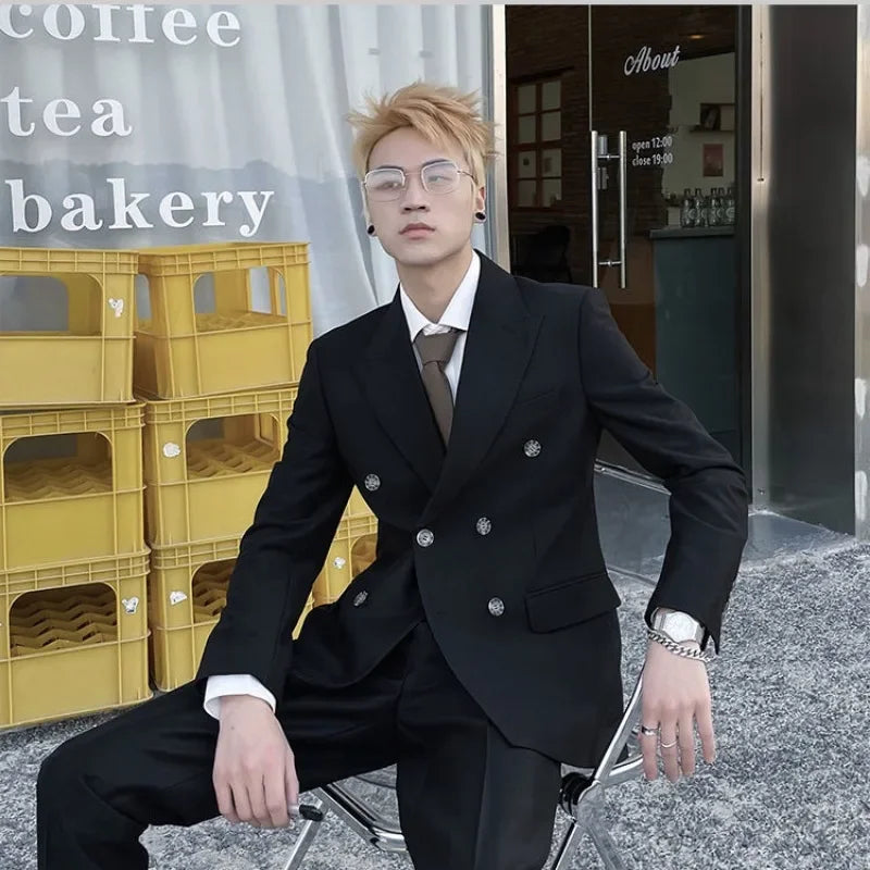 Elegant Double Breasted Suit  2 Piece