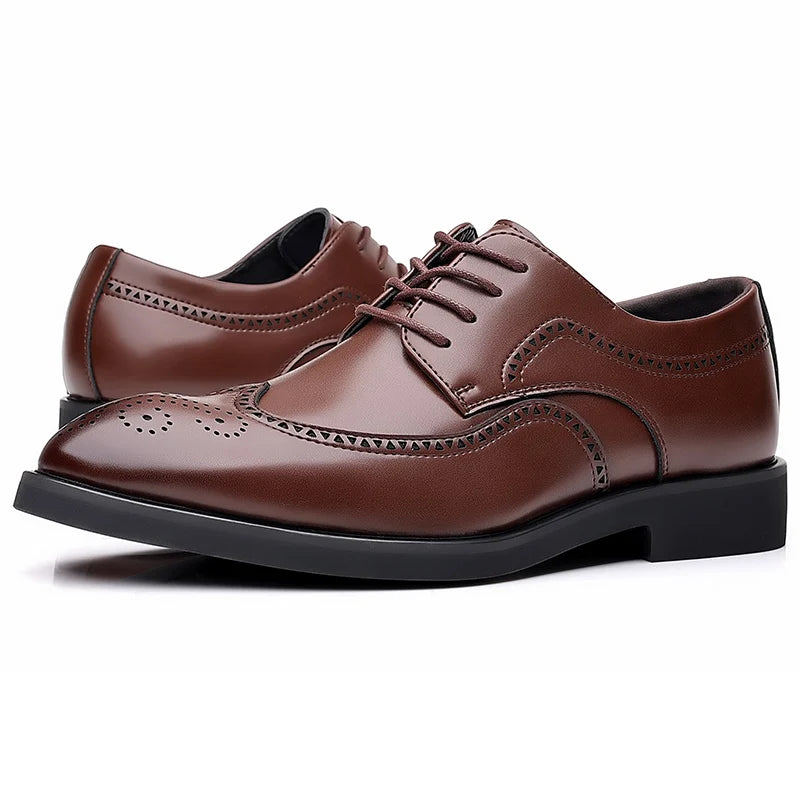 Men's British Brogue Derby Shoes Lace-Up Patchwork Breathable Formal Dress Business Wedding Thanksgiving Christmas Size 40-48