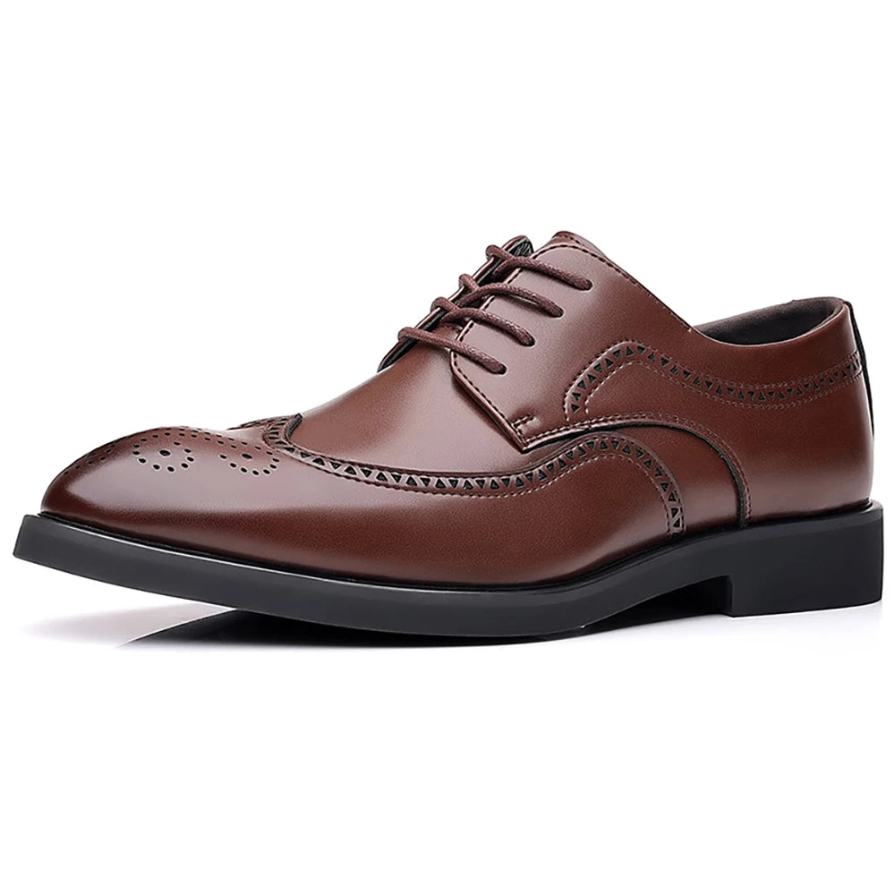 Men's British Brogue Derby Shoes Lace-Up Patchwork Breathable Formal Dress Business Wedding Thanksgiving Christmas Size 40-48