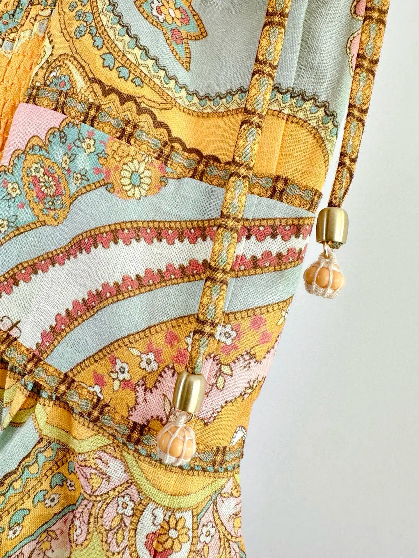 Zimm Printing Linen Midi Women Dress High Quality Runway Designer Spaghetti Strap Summer