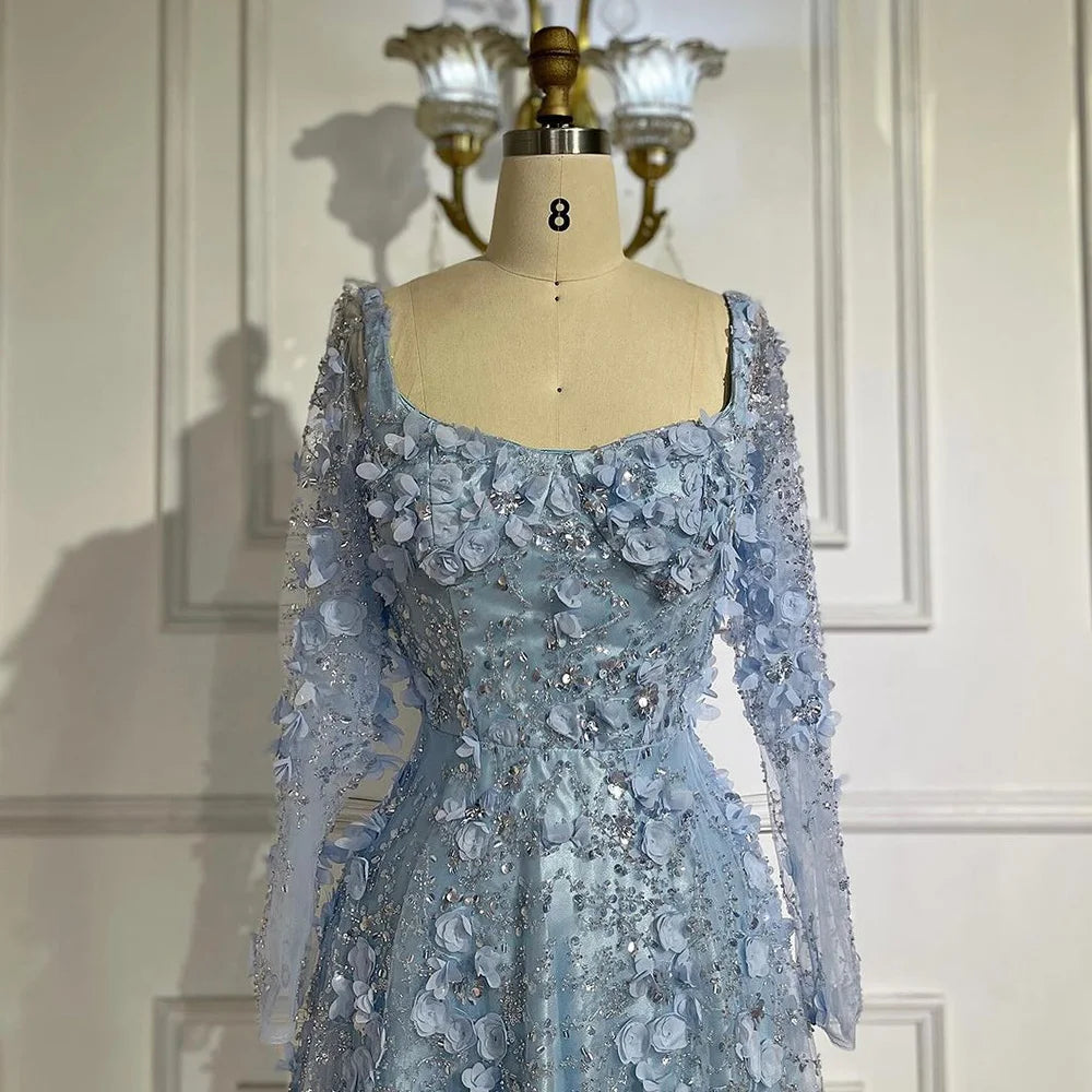 Customized 2025 Arabic Gray Lace-Up A-Line Elegant Appliques Luxury Beaded Evening Dresses For Women Wedding Party LA72657