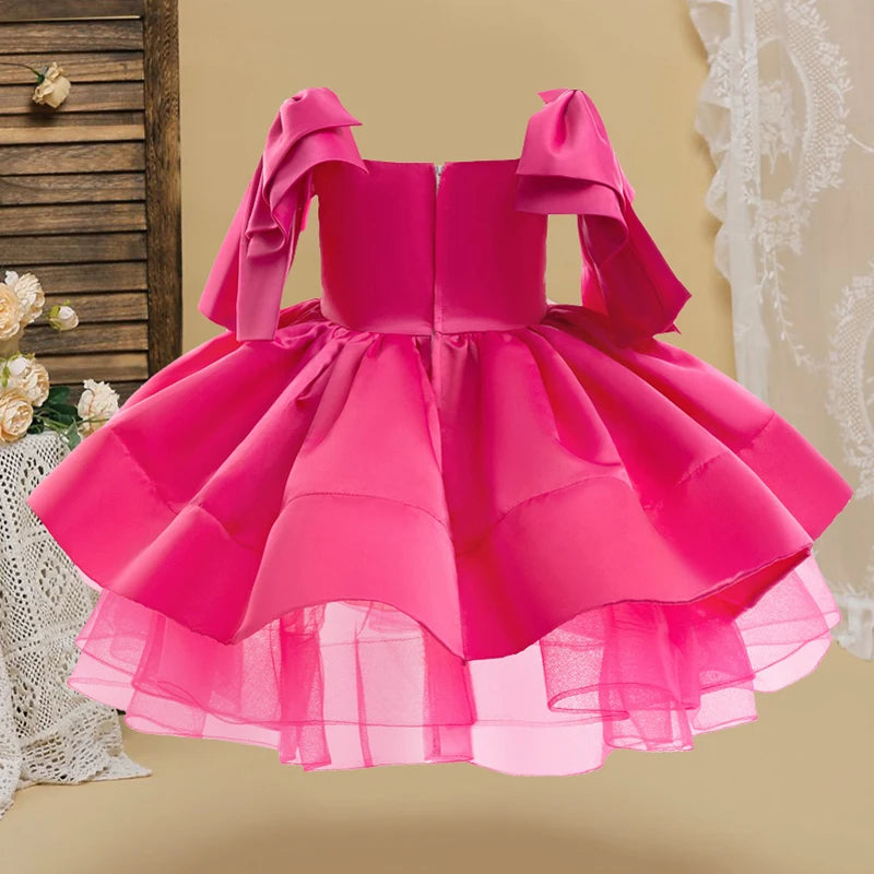 Princess  Elegant Bow Birthday Party Dress Kids Balle