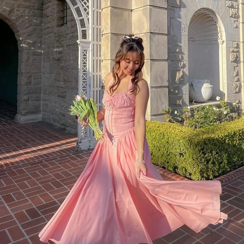 Elegant Line Midi  Halter Party Dresses Summer