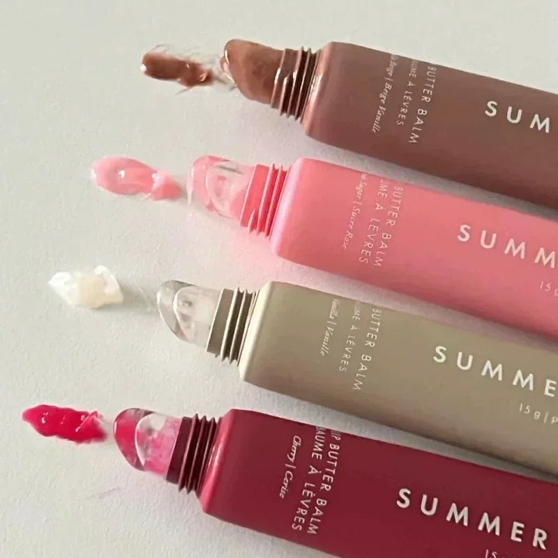 Summer Lip Balm Moisturizing Mirror Lip Gloss  Vanilla Pink Sugar Coffee Cake Smell Lipstick Transparent Oil Makeup