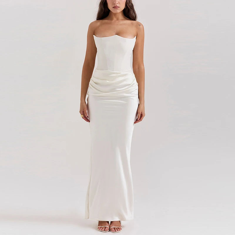 Sexy Long Elegant Off-shoulder Strapless Ladies Evening