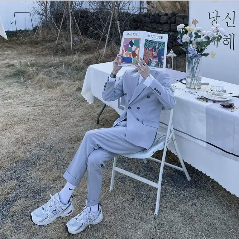 Elegant Double Breasted Suit  2 Piece