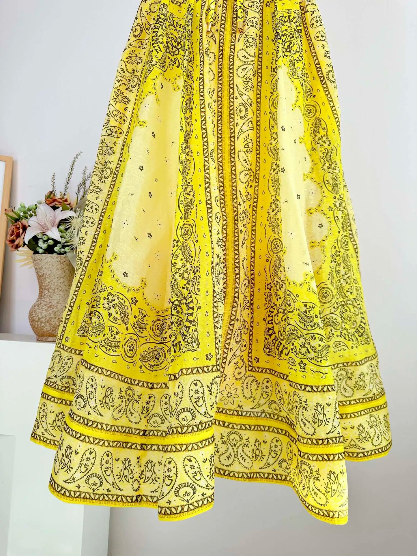 Zimm Silk Linen V Neck Sleeveless Summer Women Dress Runway Designer Chic High Quality