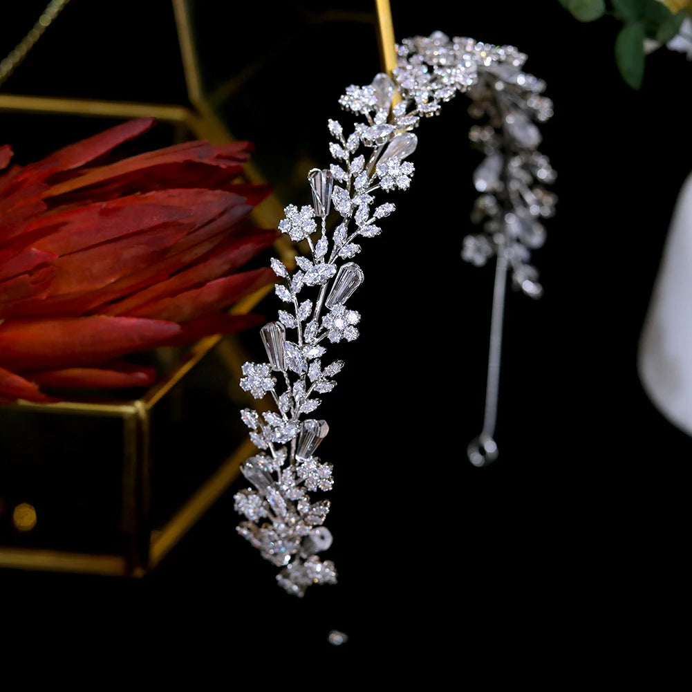 Facinators Headband Guest Wedding Headdress Hair Accessories  Crystal Tiara Flower Couronne Bridal Hair Band Bridesmaid Jewelry