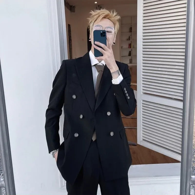 Elegant Double Breasted Suit  2 Piece