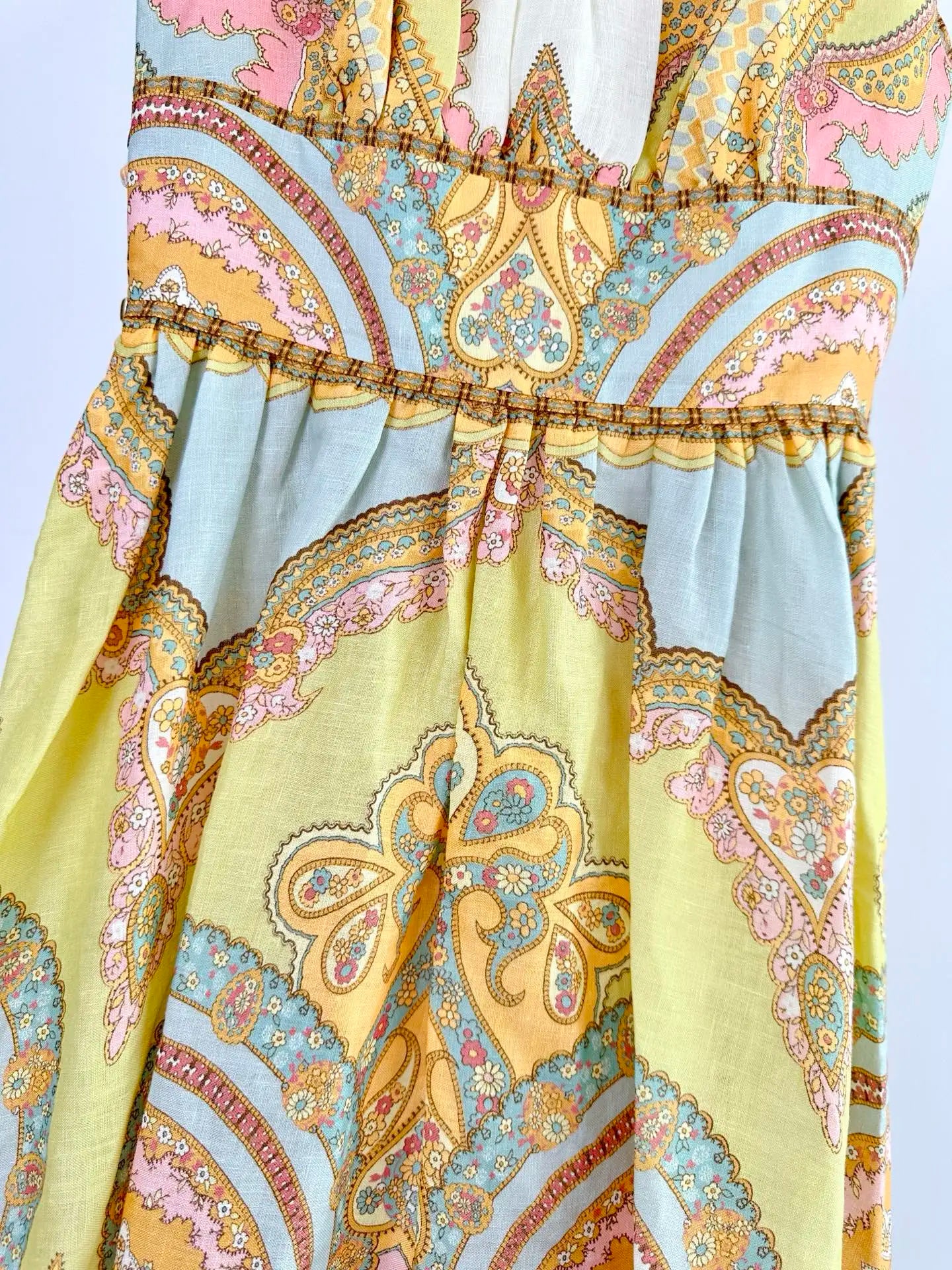 Zimm Printing Linen Midi Women Dress High Quality Runway Designer Spaghetti Strap Summer