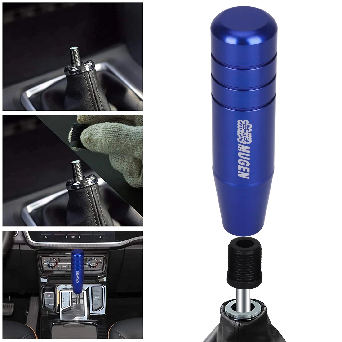 Universal 13CM Aluminium Gear Shift Knob Mugen Electroplating Color Manual Shifter Dandle Extended Manual Transmission