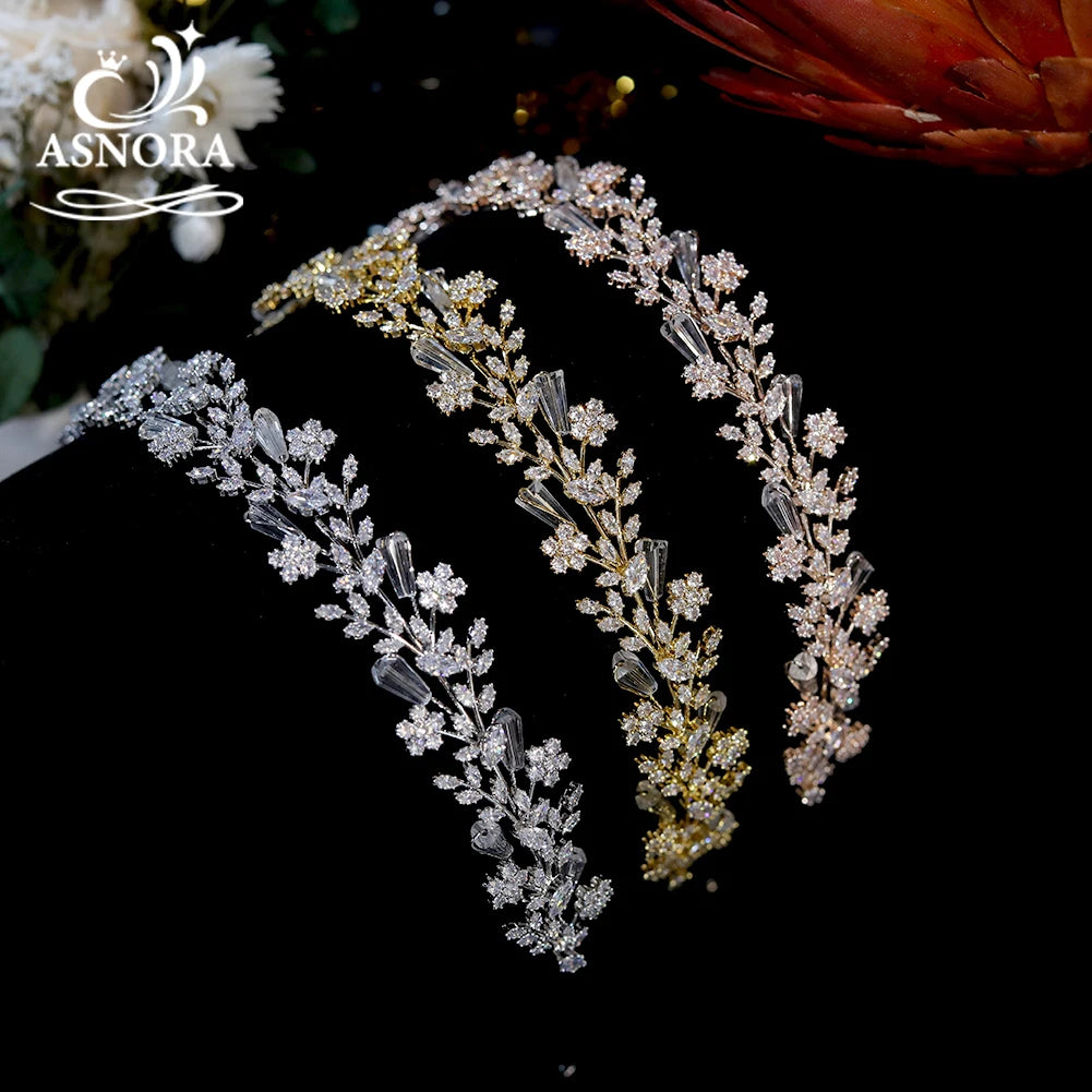 Facinators Headband Guest Wedding Headdress Hair Accessories  Crystal Tiara Flower Couronne Bridal Hair Band Bridesmaid Jewelry