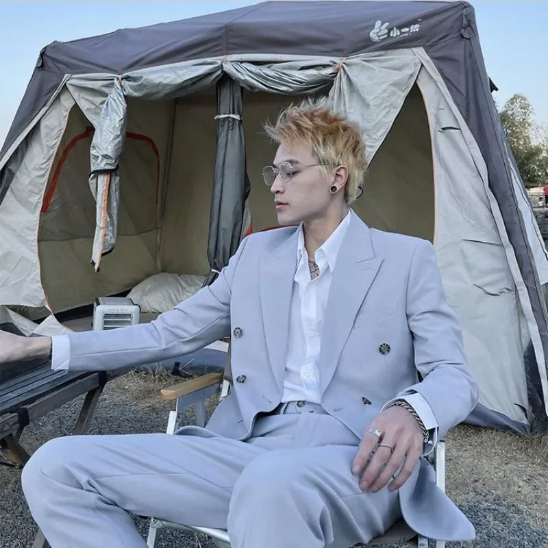 Elegant Double Breasted Suit  2 Piece