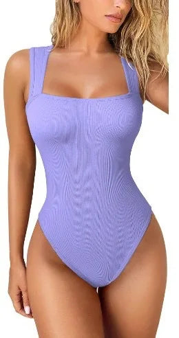 2024 Underlay Women's U-neck Sleeveless Tank Top Tight jumpsuit