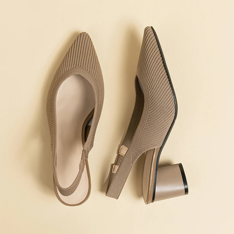 DIMANYU Women Dress Shoes Knitted Solid Color  Pointed Toe