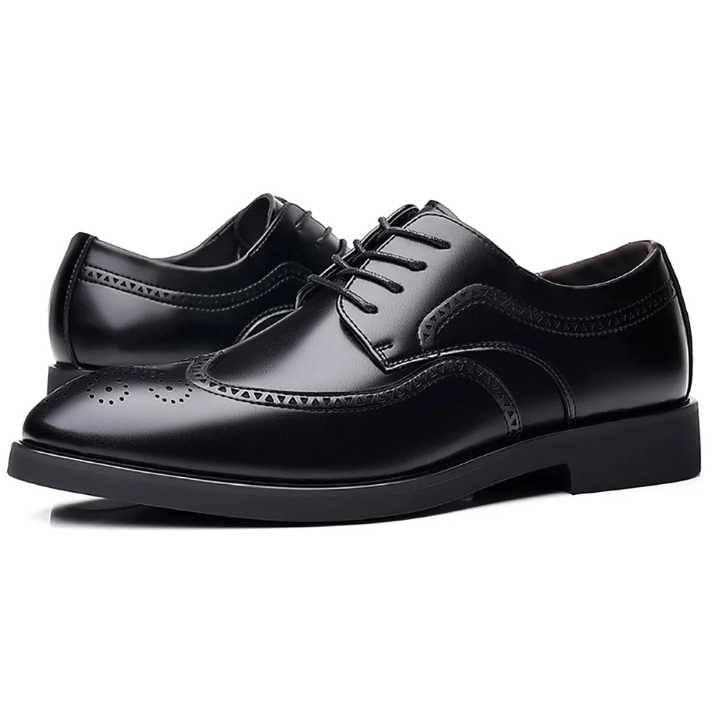 Men's British Brogue Derby Shoes Lace-Up Patchwork Breathable Formal Dress Business Wedding Thanksgiving Christmas Size 40-48