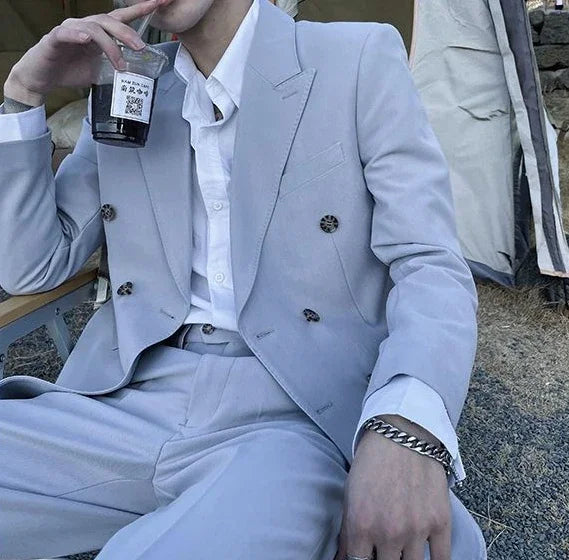 Elegant Double Breasted Suit  2 Piece