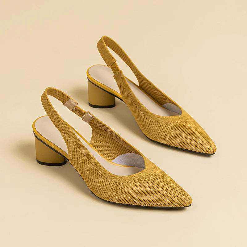 DIMANYU Women Dress Shoes Knitted Solid Color  Pointed Toe