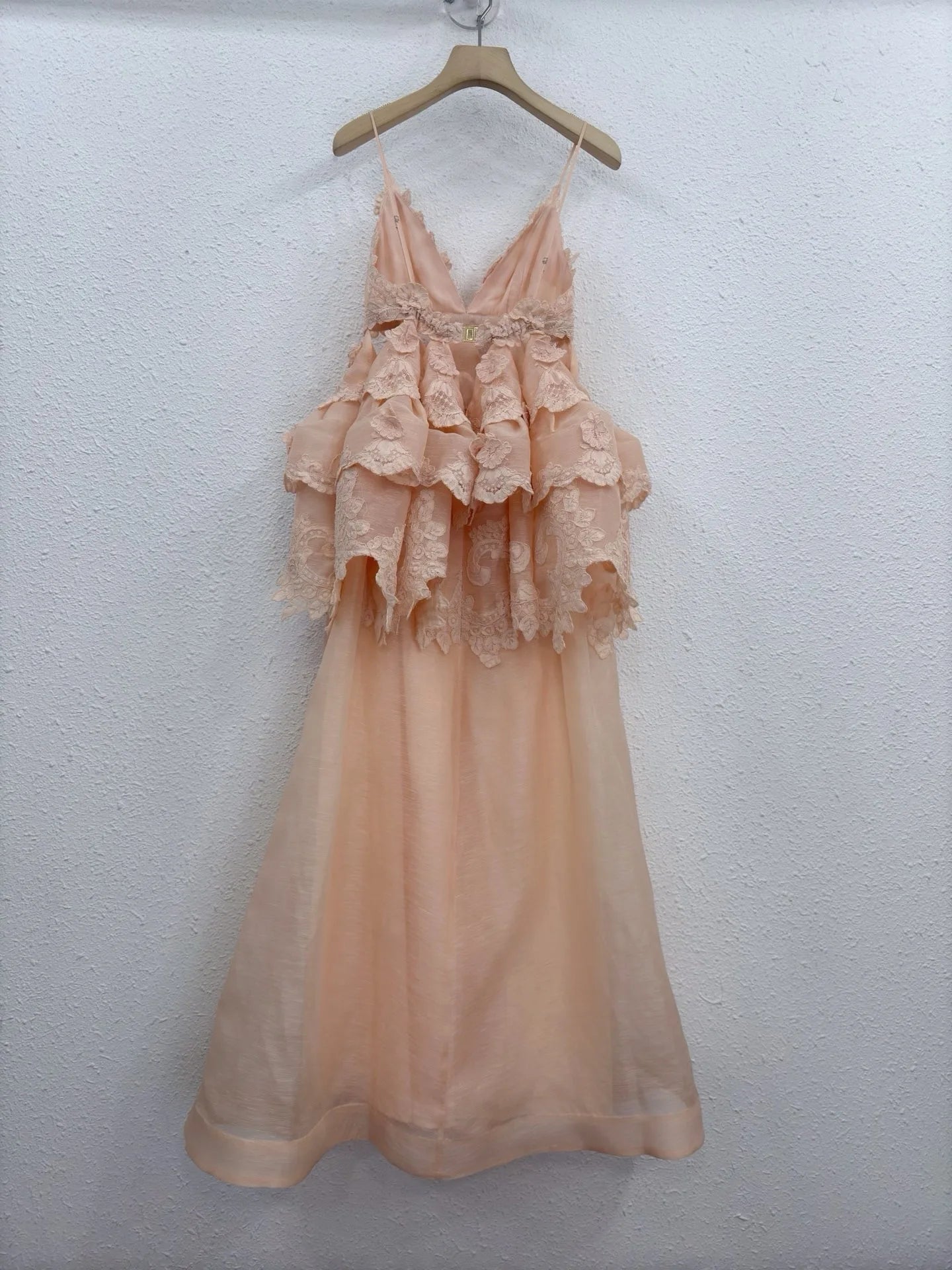 Zimm Bohemian Vintage Backless Luxury Runway Designer Silk Linen Solid Lace Spaghetti Strap Midi Women Dress High Quality