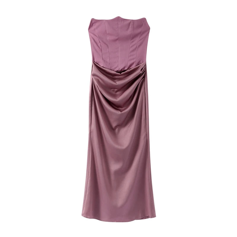 Sexy Long Dress Women Elegant Off-shoulder Strapless Hip Package Female Vestidos Vintage Slim Fit Ladies Evening New Year Gown