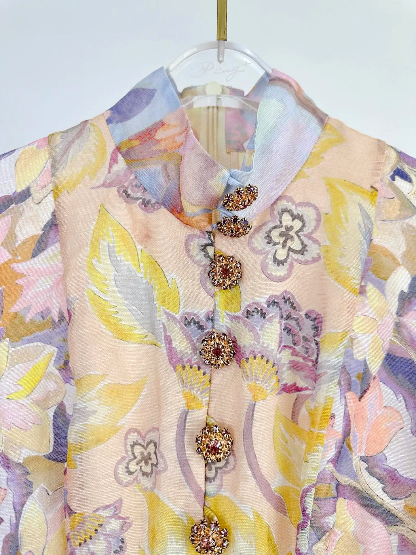 Zimm Silk Linen Printing Mini Women Dress Runway Designer Chic High Quality European