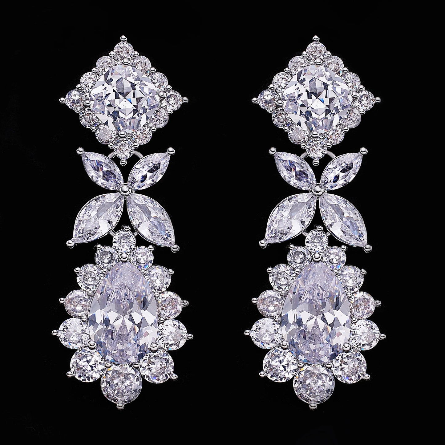 2024 Hot selling 4-piece cubic zirconia bridal jewelry set, Dubai Nigeria crystal wedding jewelry set