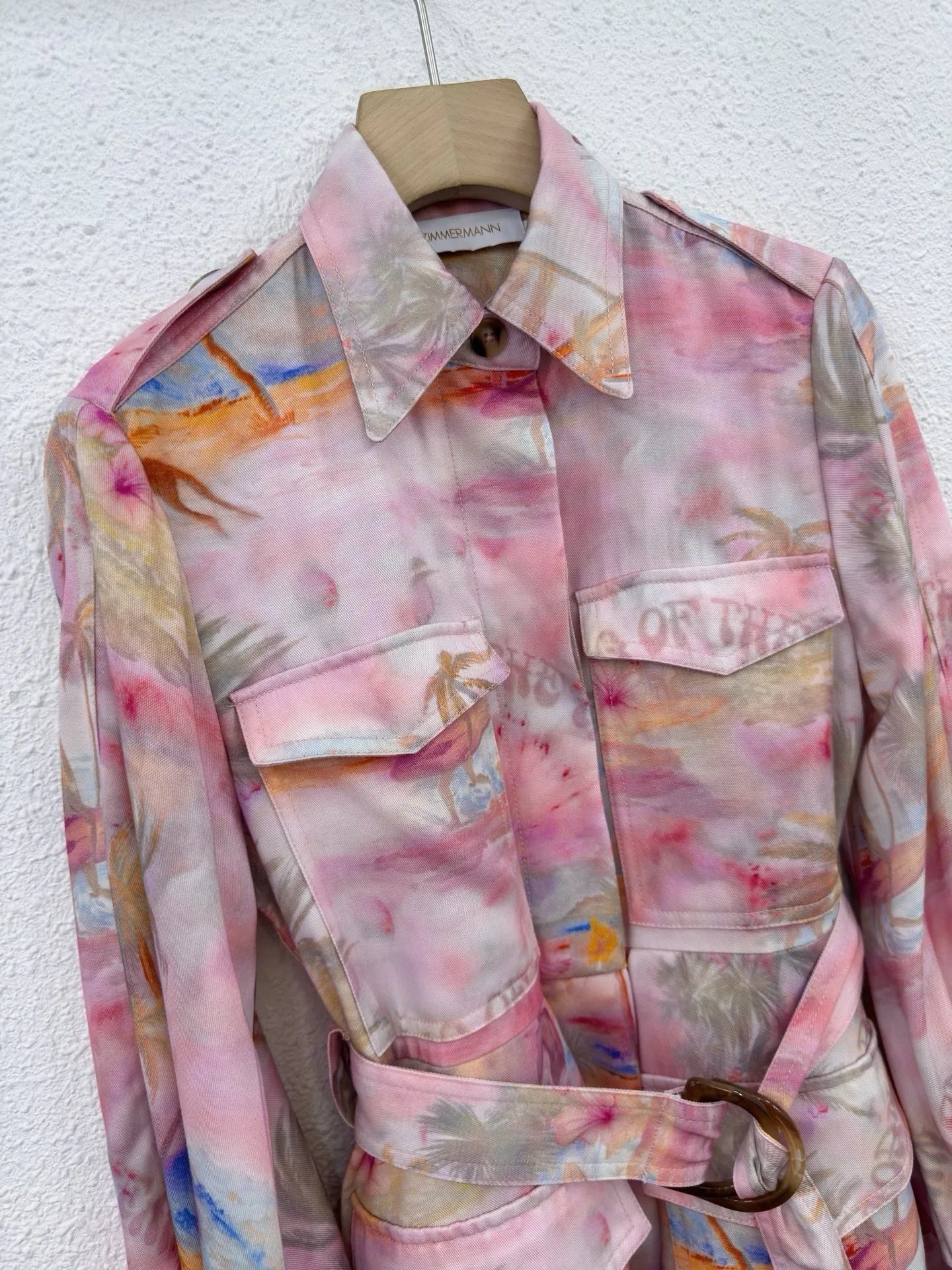 Zimm Bohemian Vintage Turn-down Collar Women Printing Long Lantern Sleeve Mini Dress with Belt High Quality Sweet Elegant Chic