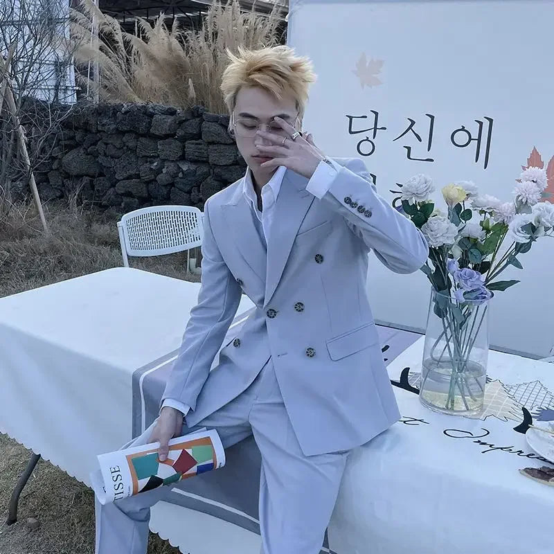 Elegant Double Breasted Suit  2 Piece