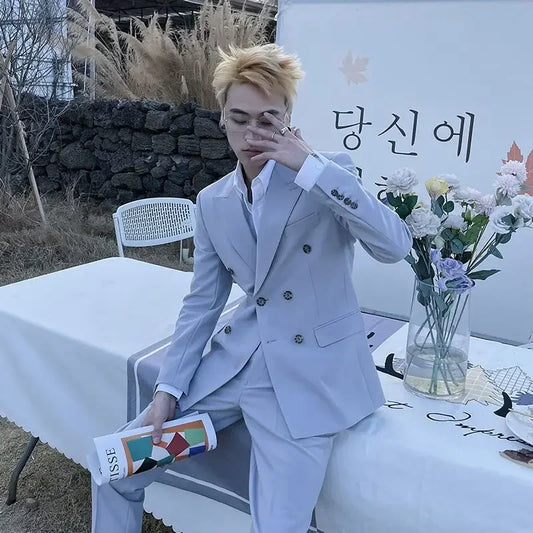 Elegant Double Breasted Suit  2 Piece