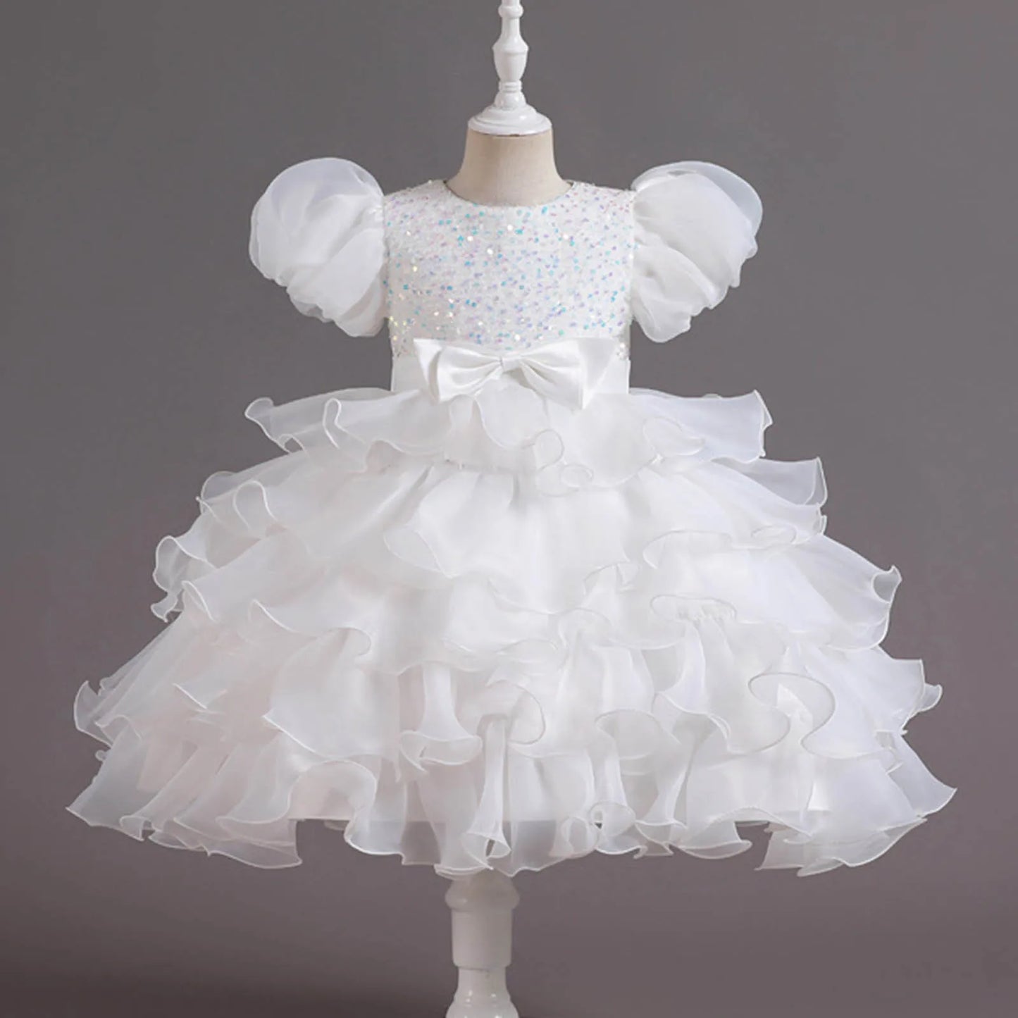 Youth Dress  Breathable Comfortable Puff Sleeve Puf Birthday