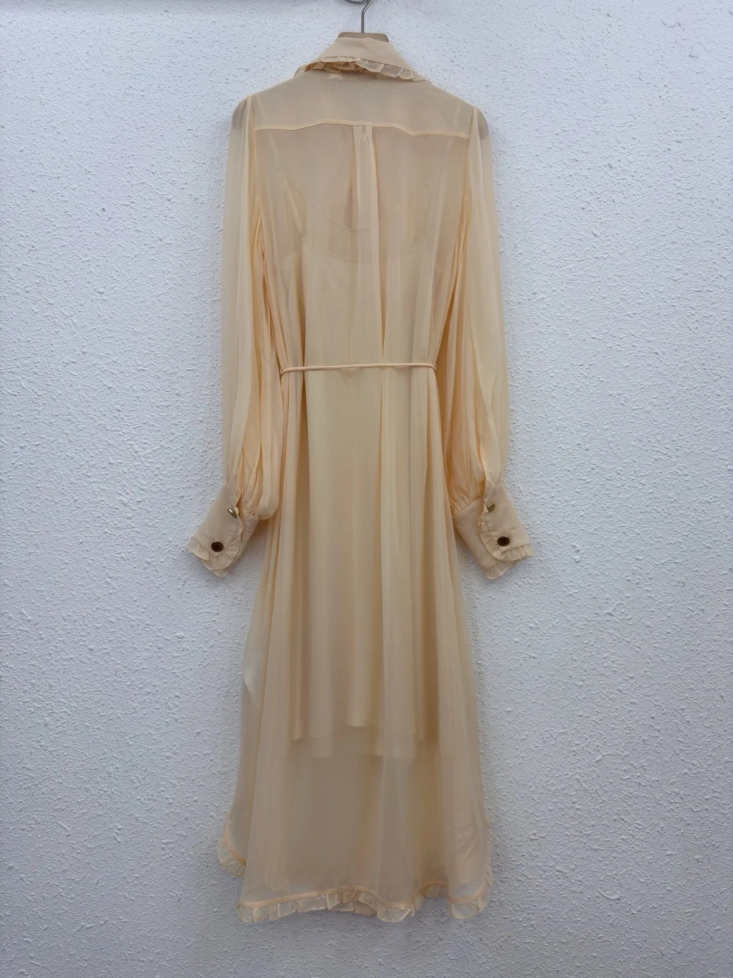 Zimm Vintage Bohemian Women Long Lantern Sleeve Lace-up Turn-down Collar Solid Midi Dress Chic Elegant Luxury Runway Designer