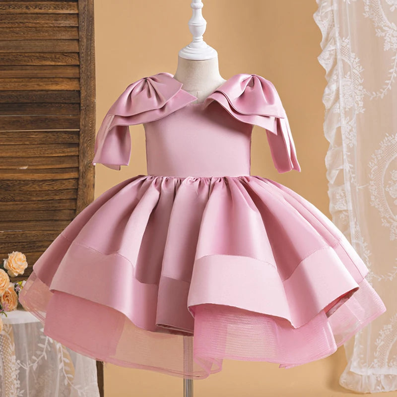 Princess  Elegant Bow Birthday Party Dress Kids Balle