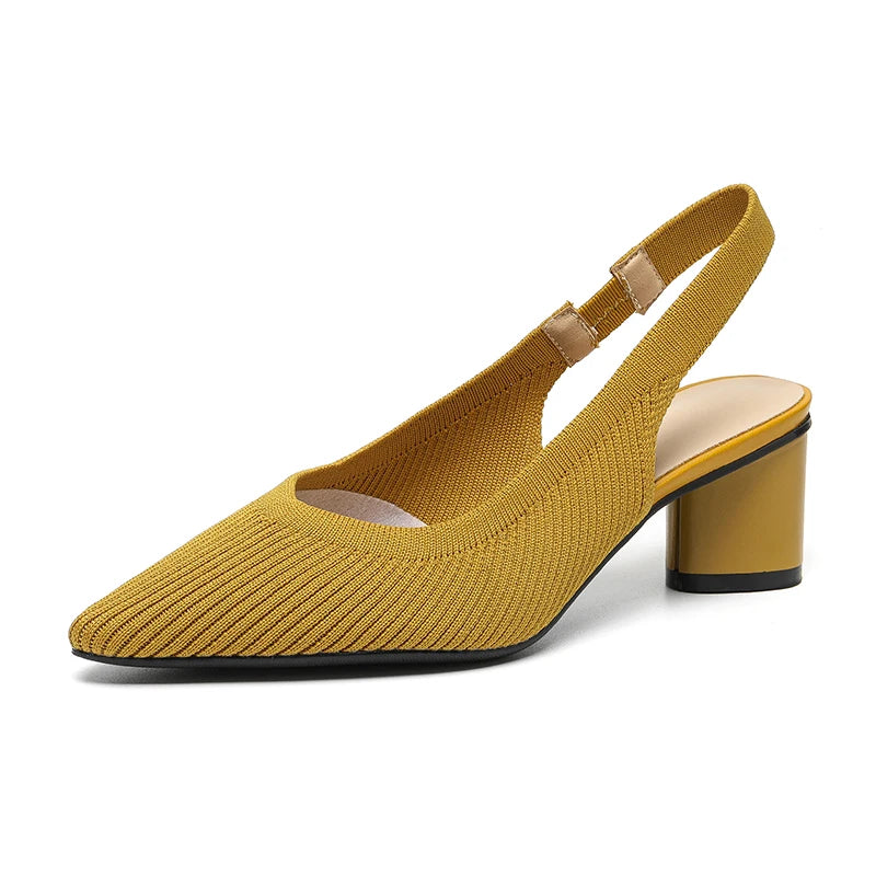 DIMANYU Women Dress Shoes Knitted Solid Color  Pointed Toe
